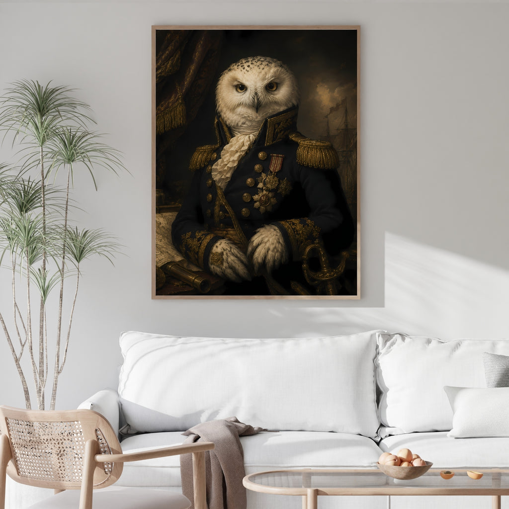 Owl Wall Art | Vintage Animal Portrait Canvas Print