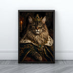 Royal Cat Wall Art | Vintage Pet Portrait Canvas Print