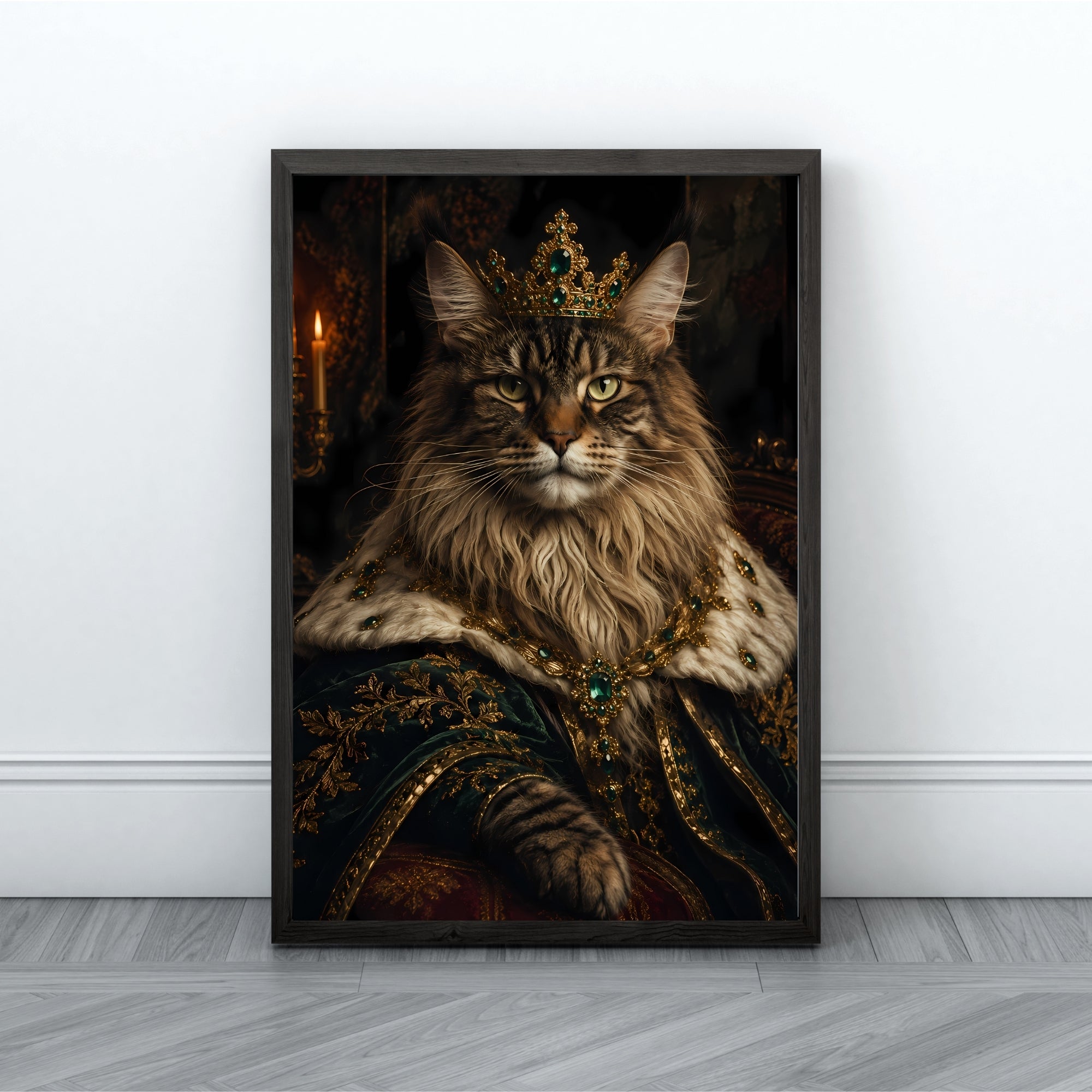 Royal Cat Wall Art | Vintage Pet Portrait Canvas Print