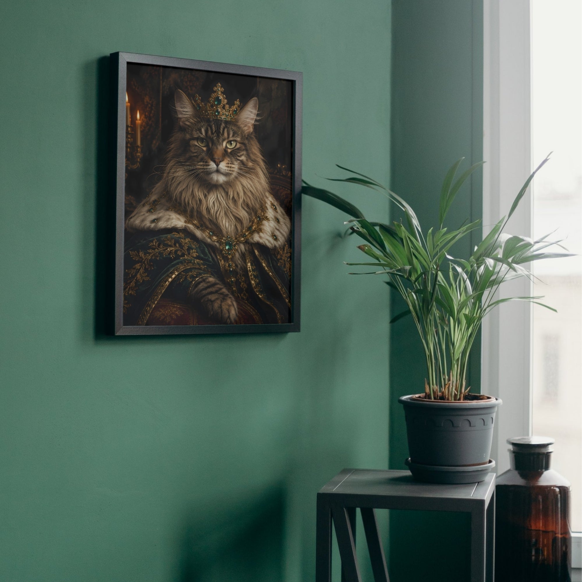 Royal Cat Wall Art | Vintage Pet Portrait Canvas Print