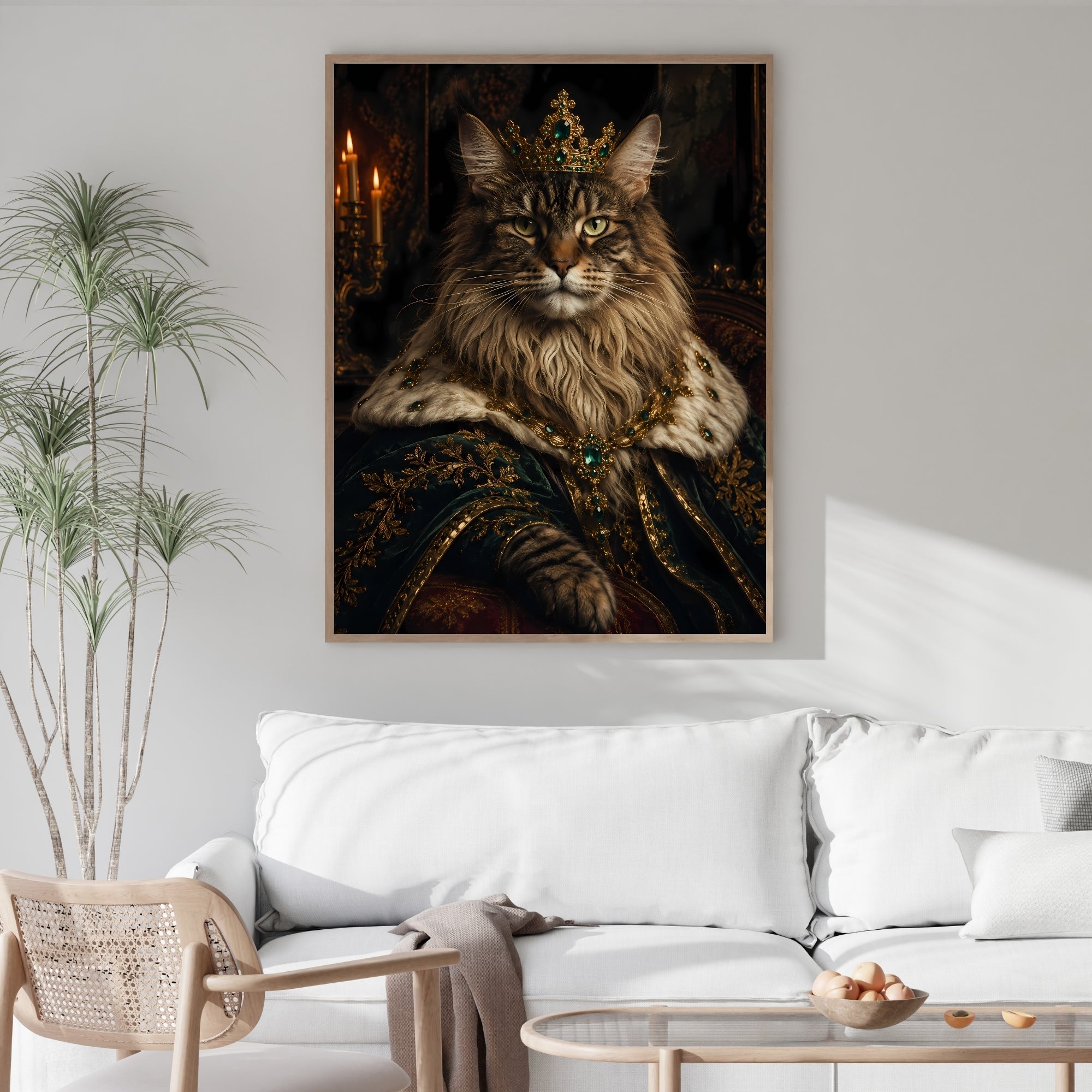 Royal Cat Wall Art | Vintage Pet Portrait Canvas Print