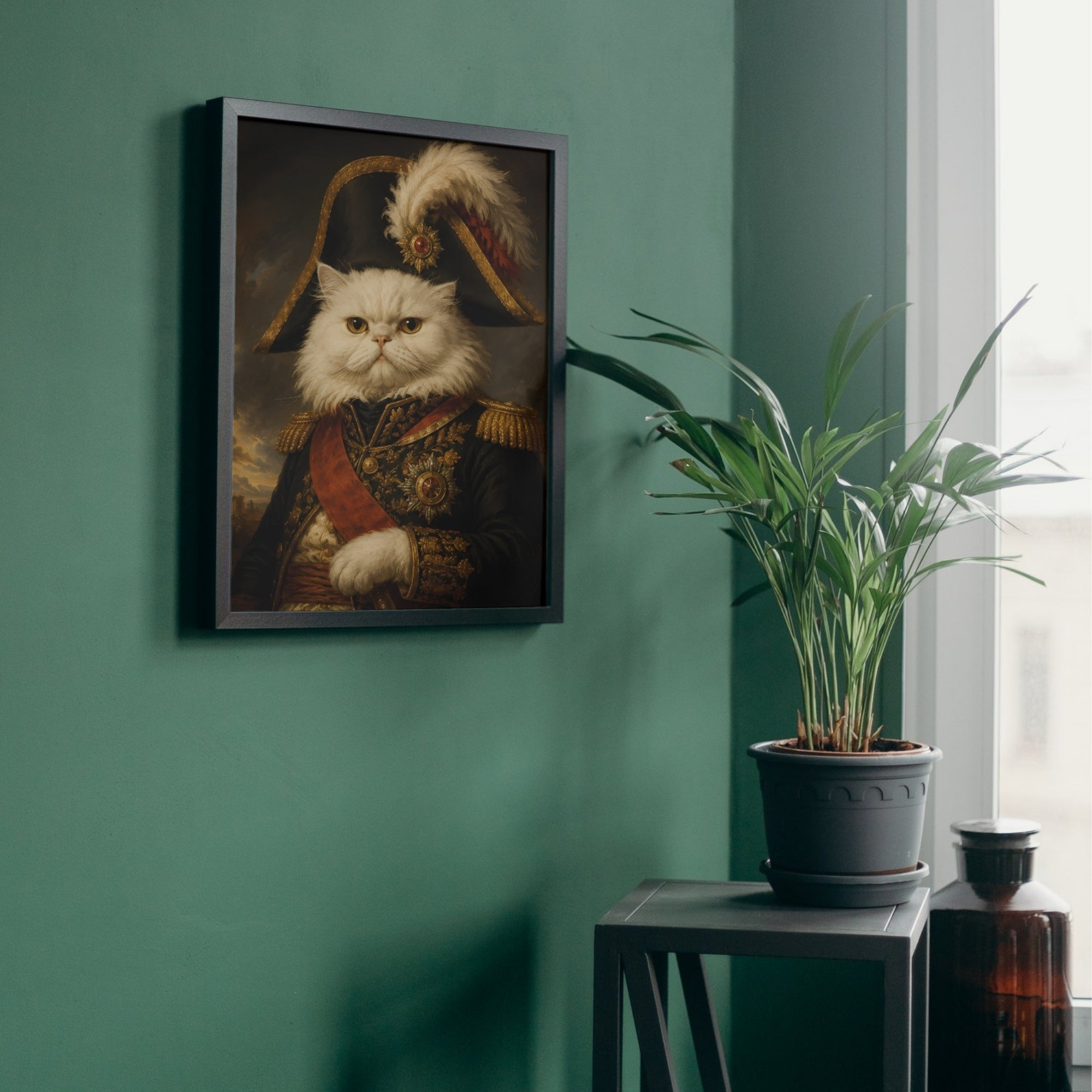 Military Cat Wall Art | Royal Pet Portrait Canvas Print