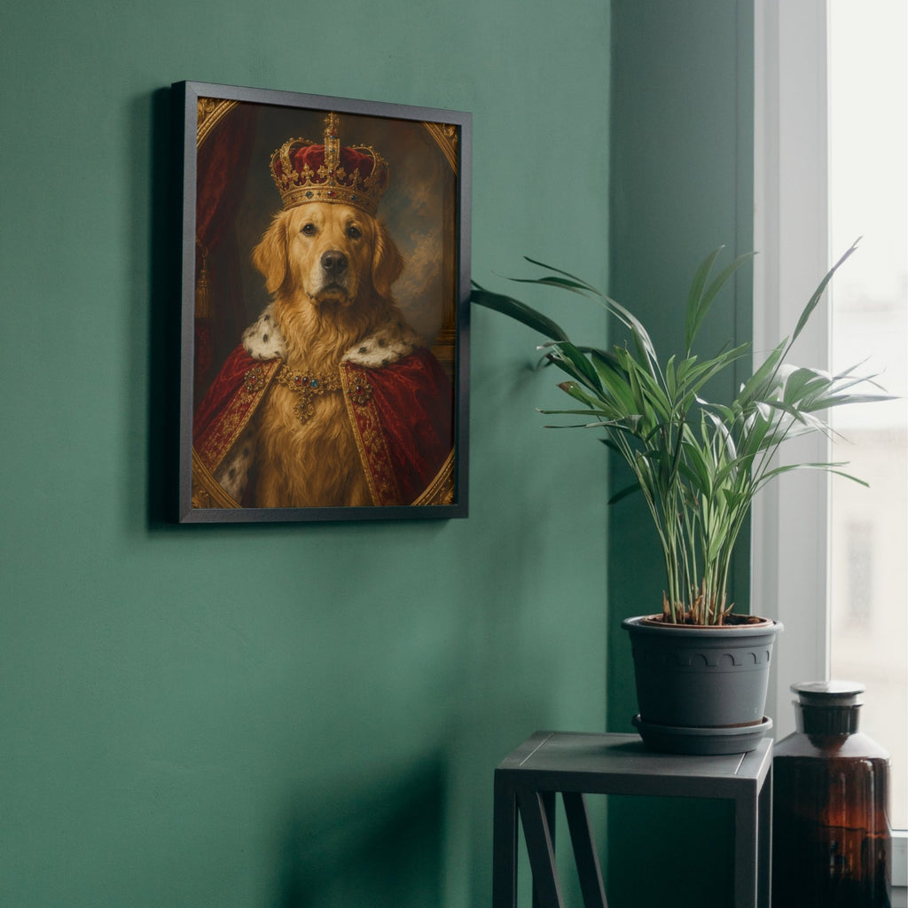 Royal Dog Wall Art | Baroque Pet Portrait Canvas Print