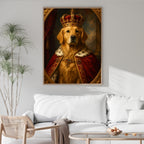 Royal Dog Wall Art | Baroque Pet Portrait Canvas Print