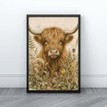 Highland Cow Wall Art | Rustic Farmhouse Canvas Print