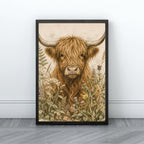 Highland Cow Wall Art | Rustic Farmhouse Canvas Print