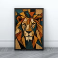 Lion Wall Art | Geometric Cubist Canvas Print