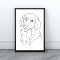 Retriever Wall Art | Minimalist Line Art Dog Print