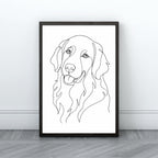 Retriever Wall Art | Minimalist Line Art Dog Print