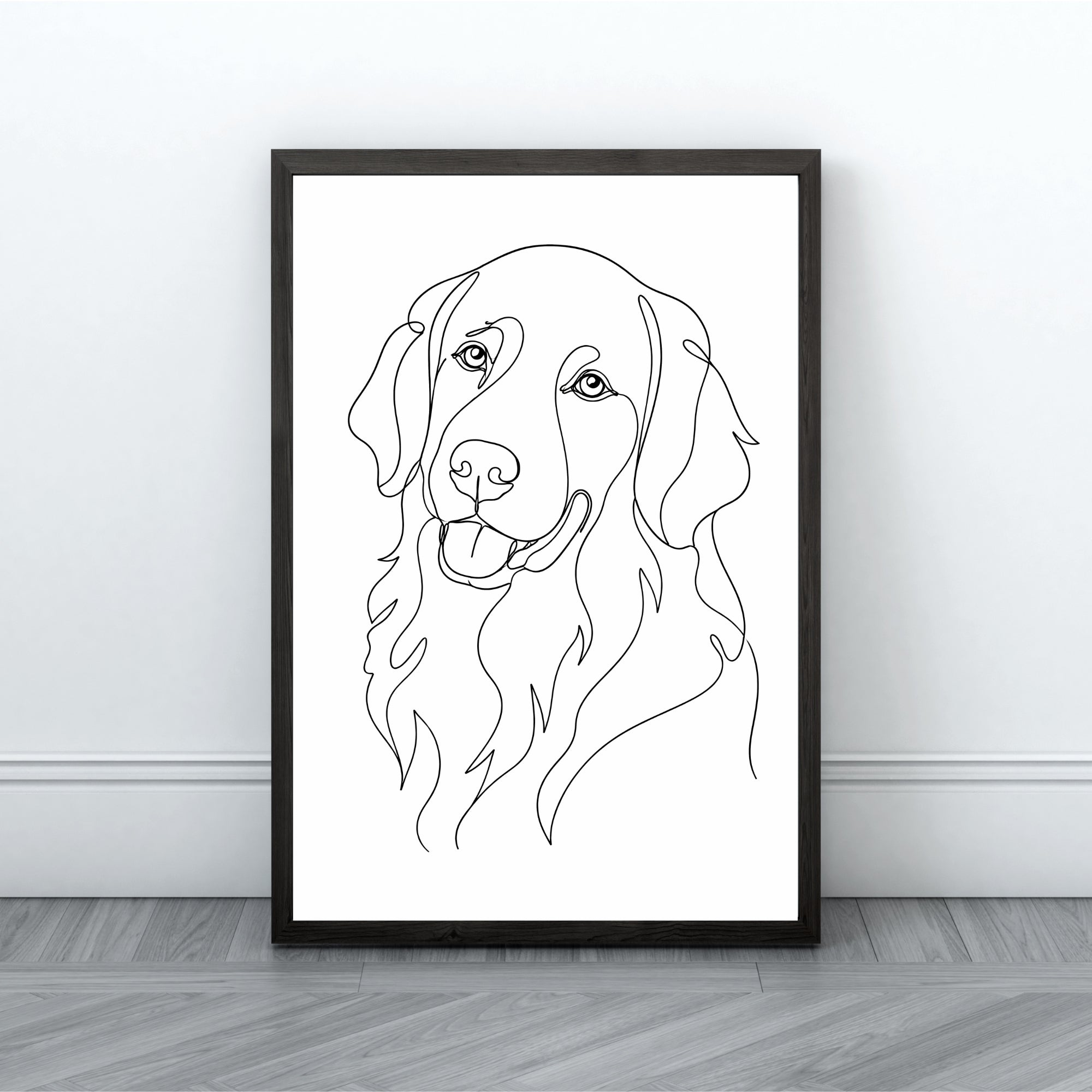 Retriever Wall Art | Minimalist Line Art Dog Print