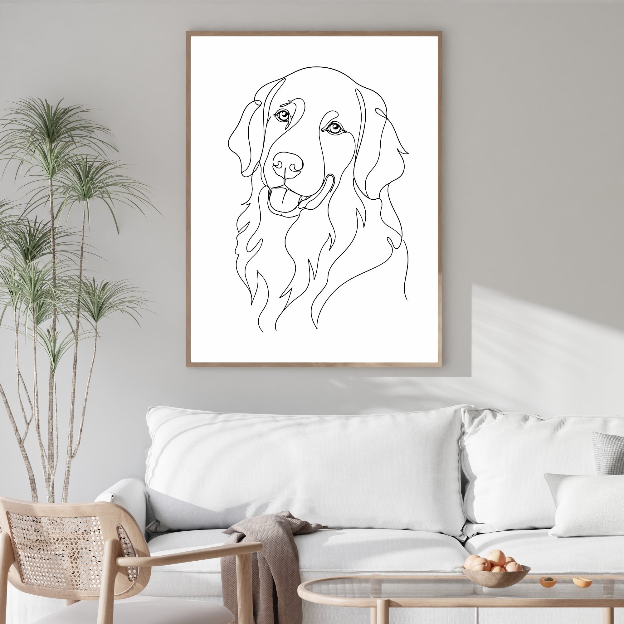 Retriever Wall Art | Minimalist Line Art Dog Print