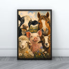 Farm Animal Wall Art | Whimsical Countryside Canvas Print