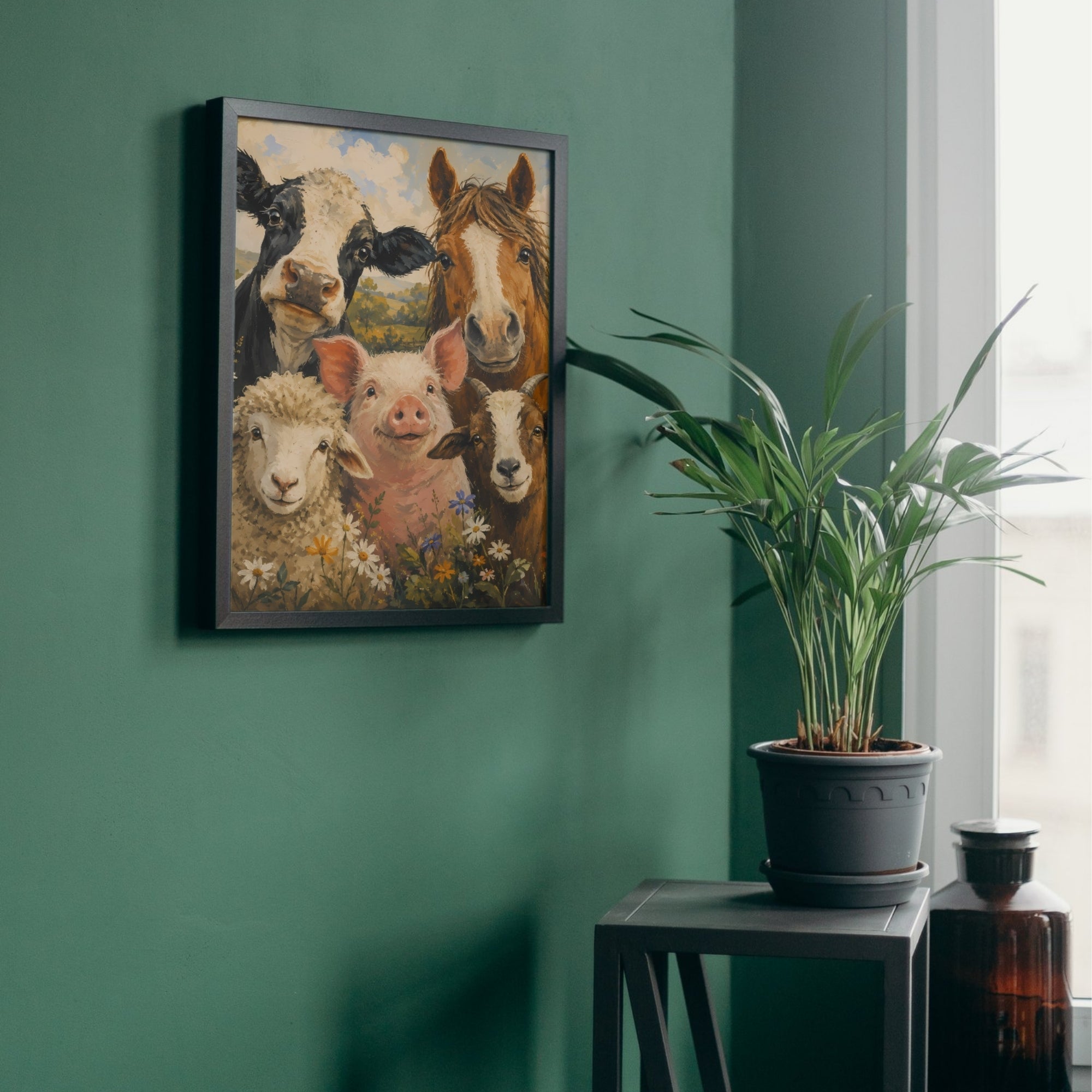 Farm Animal Wall Art | Whimsical Countryside Canvas Print