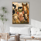 Farm Animal Wall Art | Whimsical Countryside Canvas Print