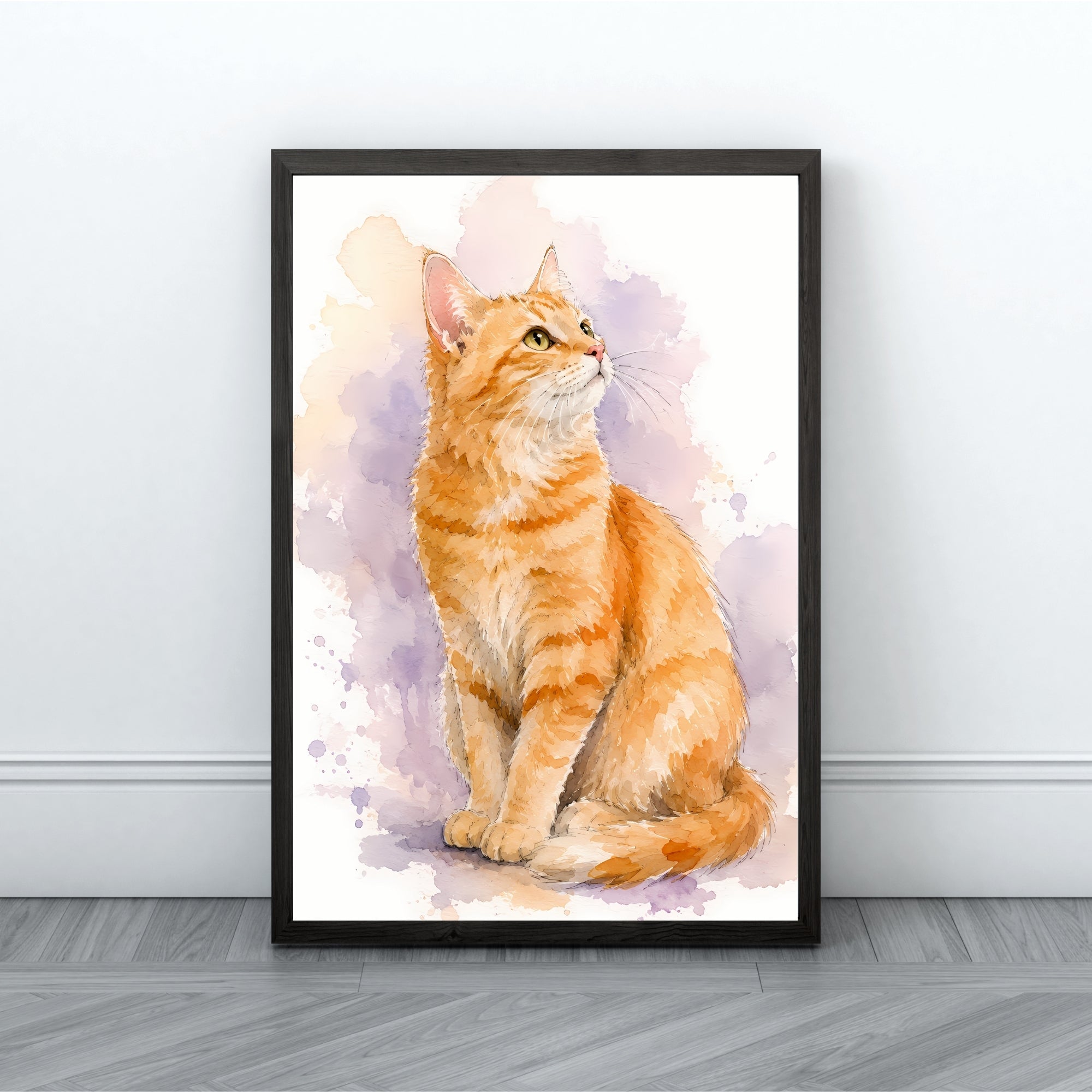 Watercolor Cat Wall Art | Modern Pet Canvas Print