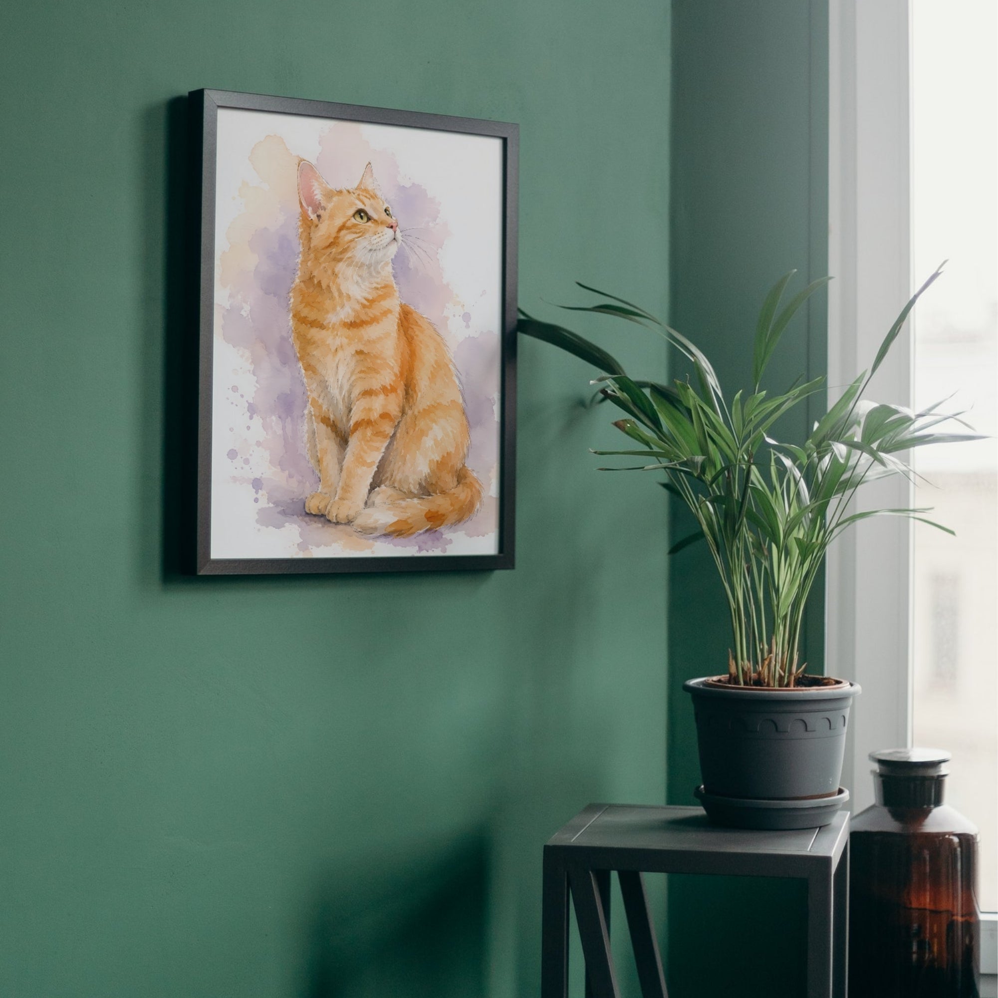 Watercolor Cat Wall Art | Modern Pet Canvas Print