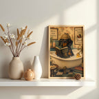 Funny Dog Wall Art | Whimsical Bathroom Canvas Print
