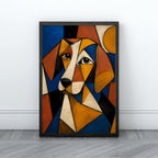 Geometric Dog Wall Art | Cubist Pet Canvas Print