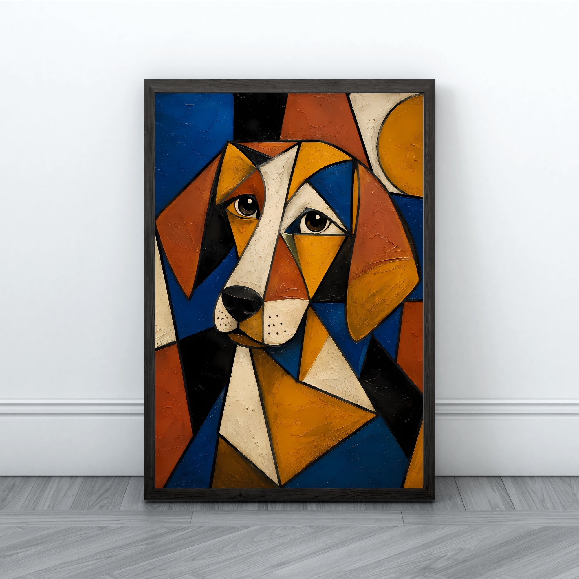 Geometric Dog Wall Art | Cubist Pet Canvas Print