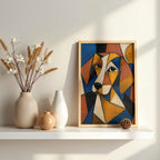 Geometric Dog Wall Art | Cubist Pet Canvas Print