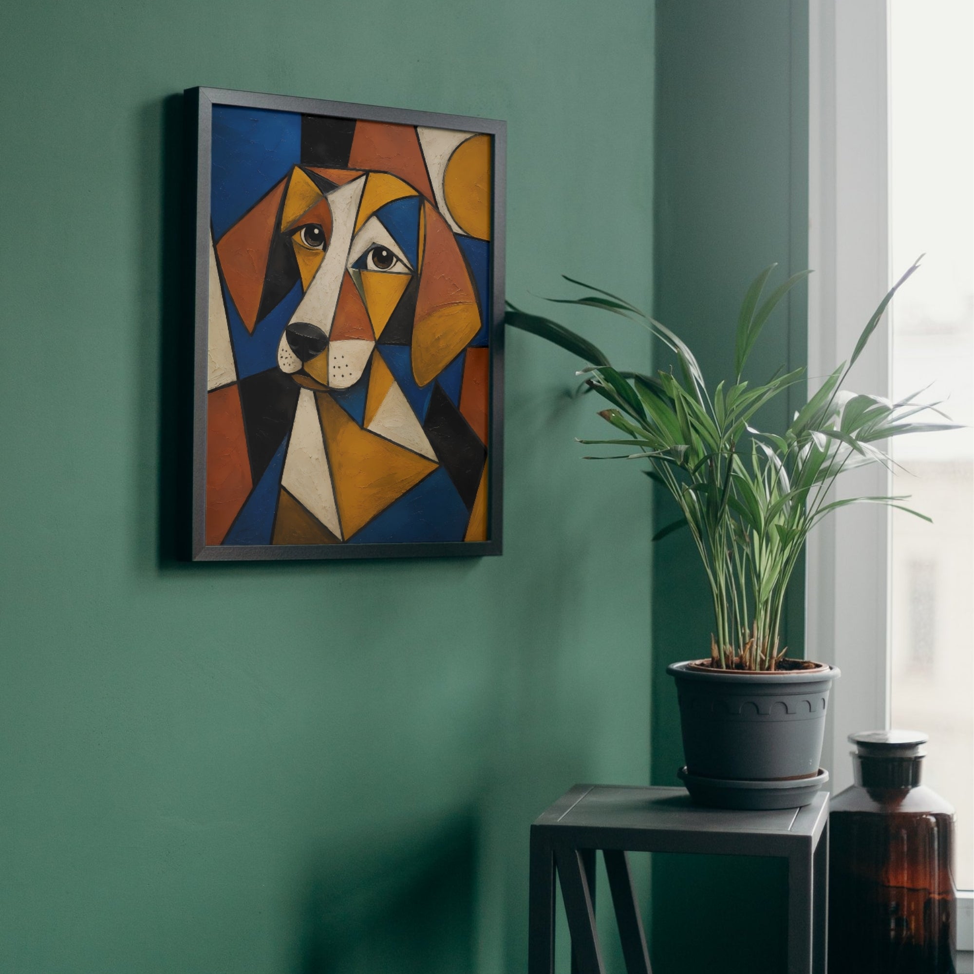 Geometric Dog Wall Art | Cubist Pet Canvas Print