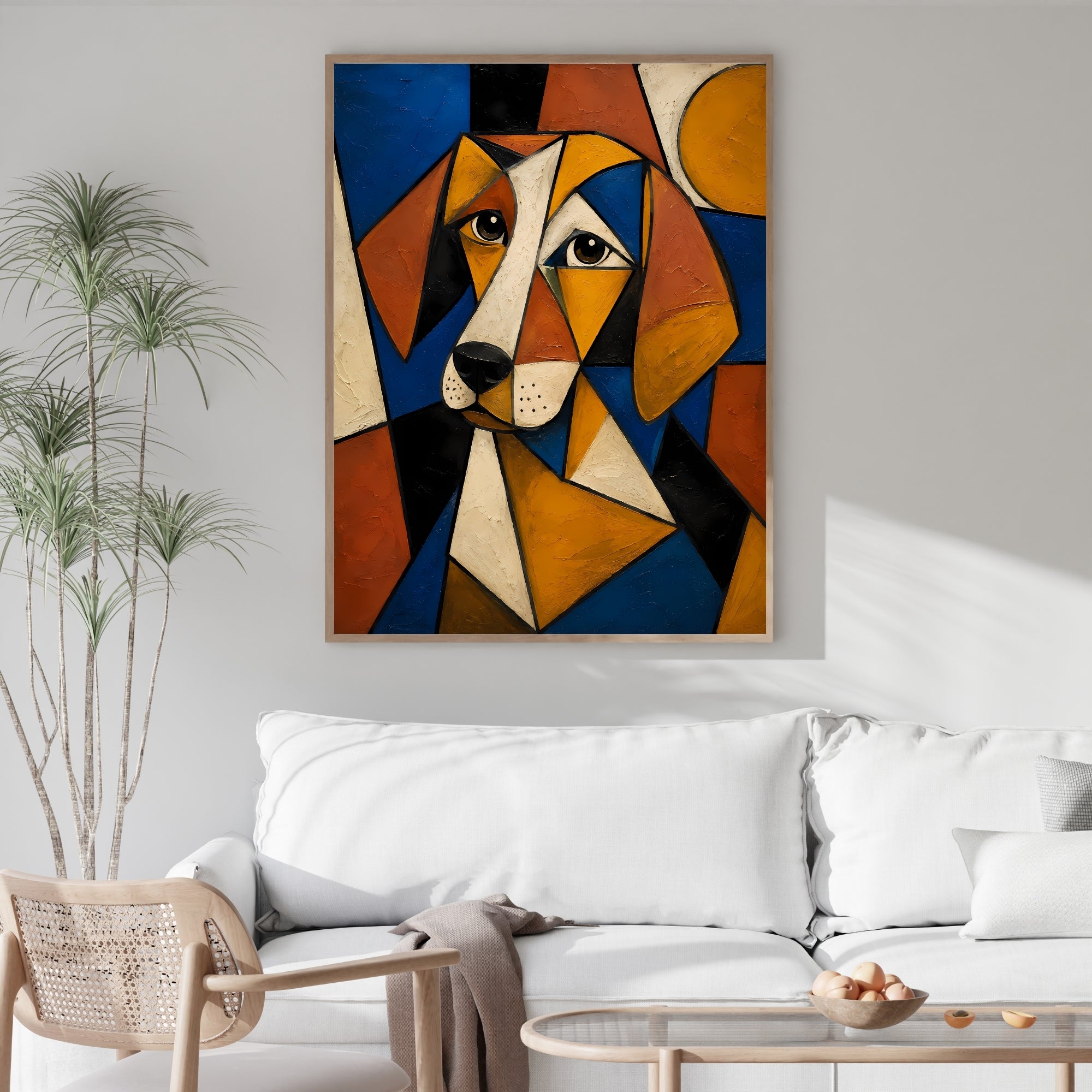 Geometric Dog Wall Art | Cubist Pet Canvas Print