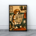 Funny Beagle Wall Art | Humorous Bathroom Dog Print