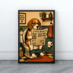 Funny Beagle Wall Art | Humorous Bathroom Dog Print