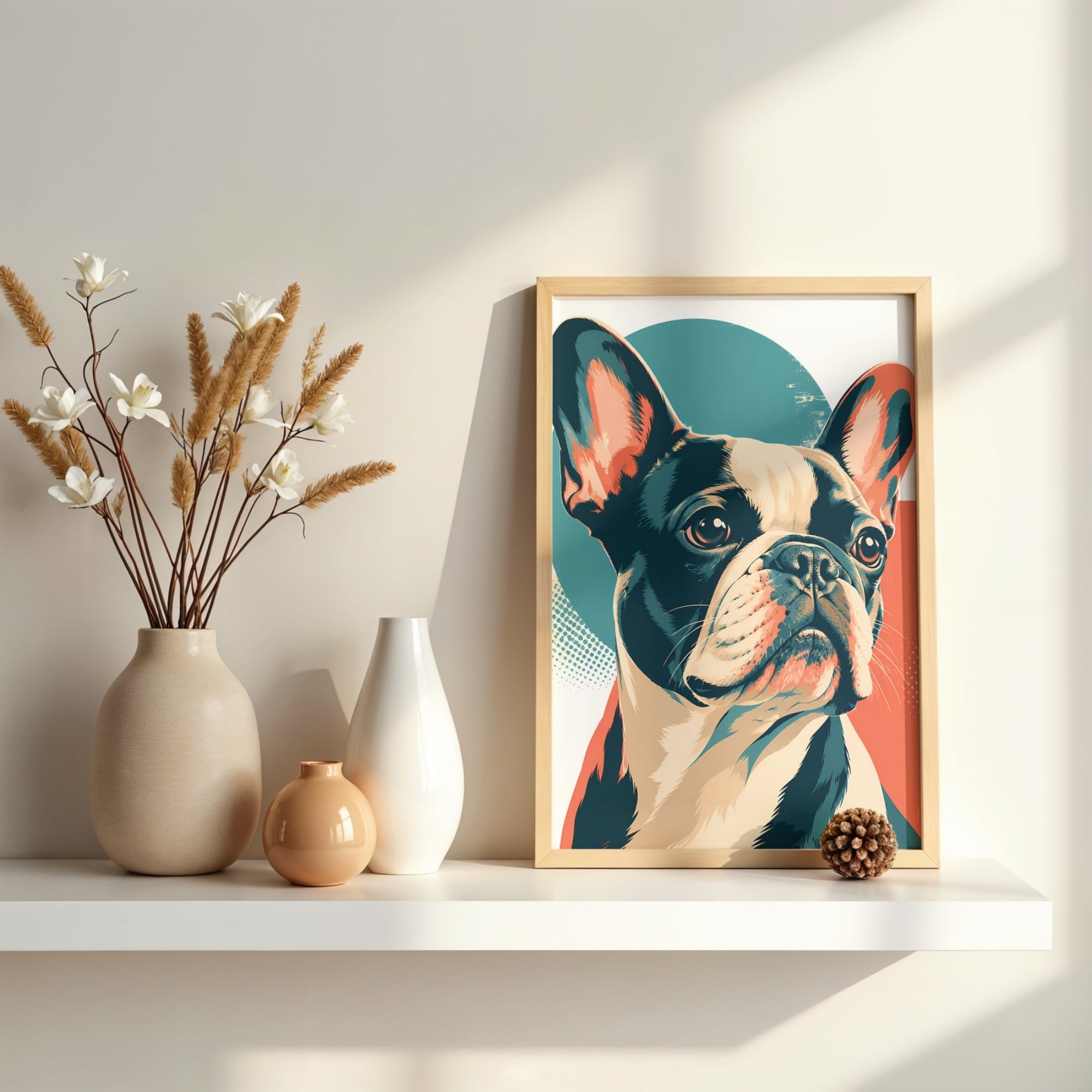 French Bulldog Wall Art | Colorful Pop Art Dog Canvas Print