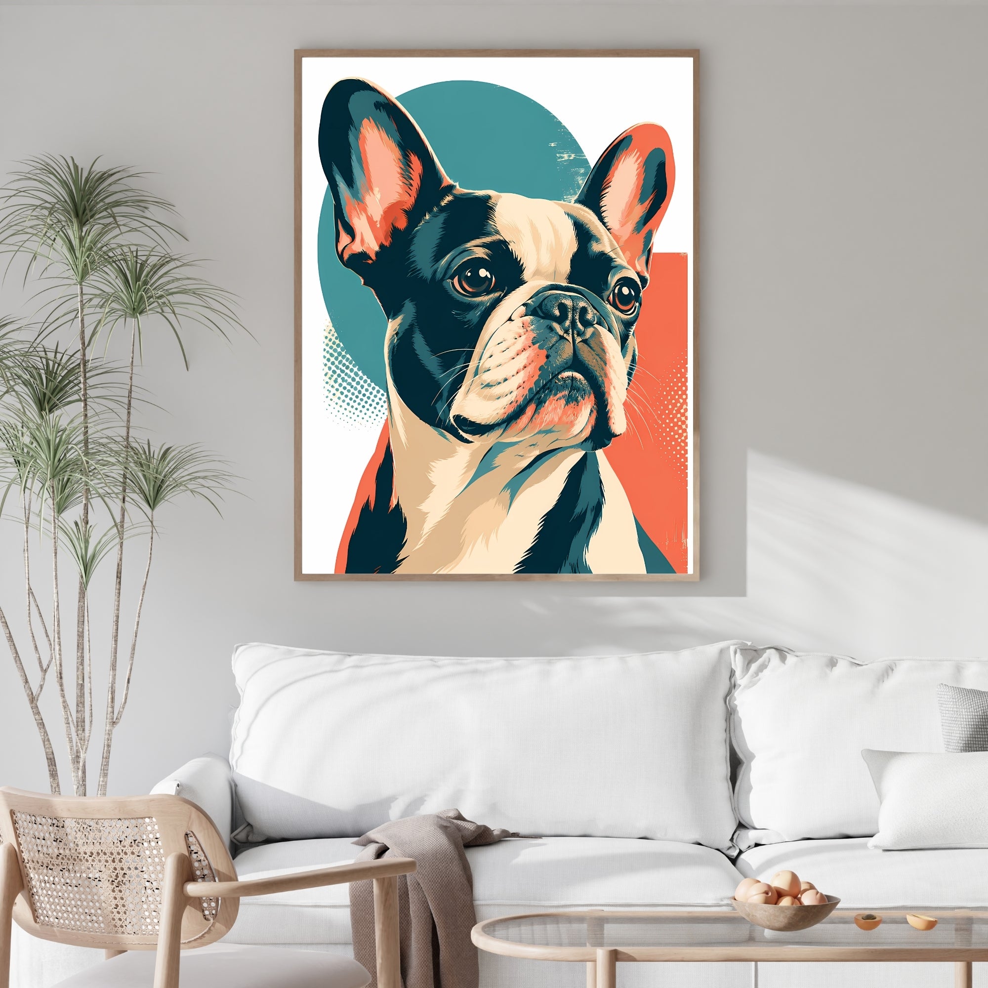 French Bulldog Wall Art | Colorful Pop Art Dog Canvas Print