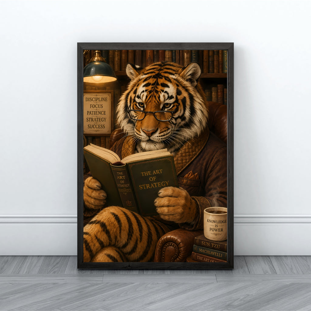 Tiger Wall Art | Vintage Scholar Animal Canvas Print