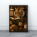 Tiger Wall Art | Vintage Scholar Animal Canvas Print