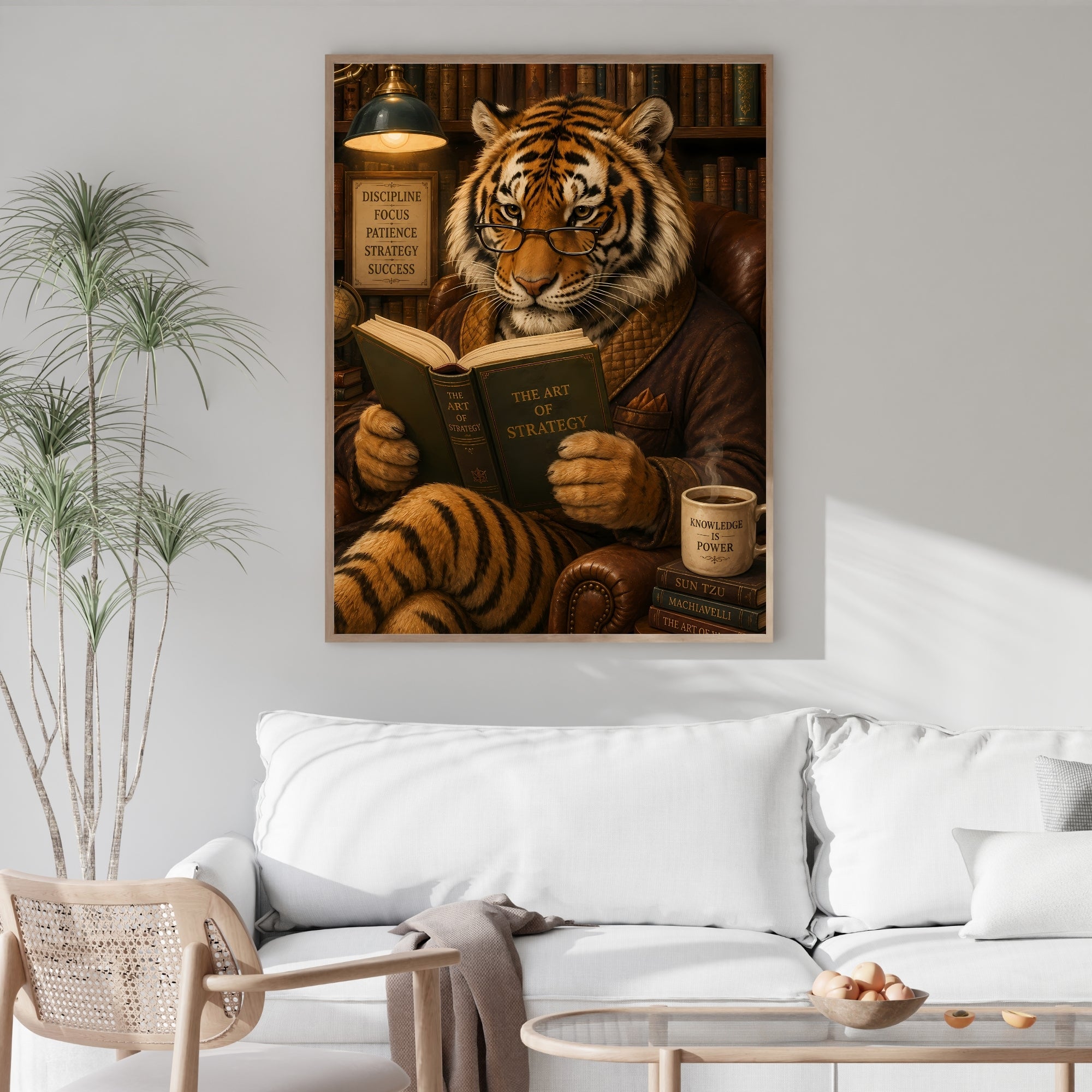 Tiger Wall Art | Vintage Scholar Animal Canvas Print