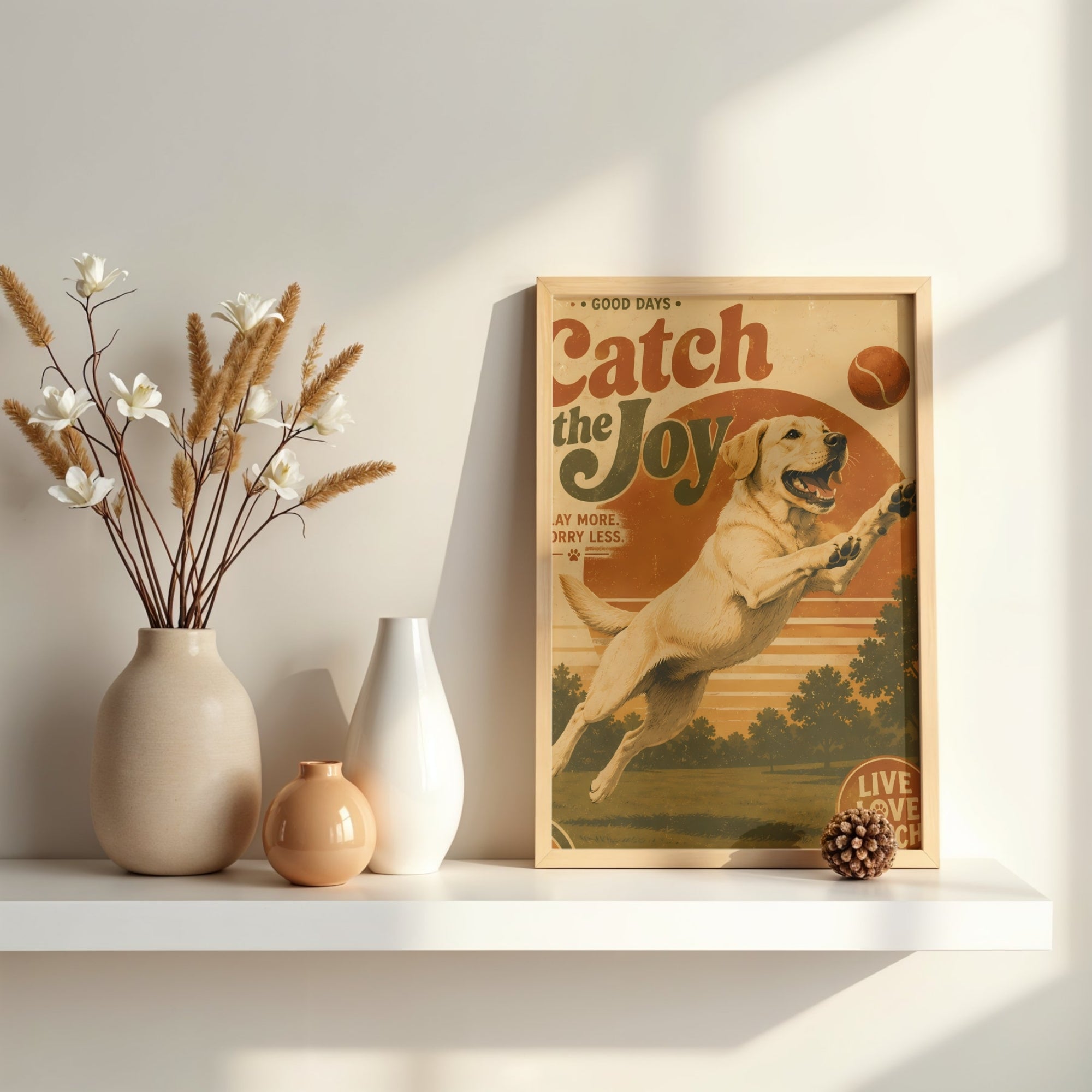 Puppy Wall Art | Playful Dog Canvas Print