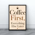 Coffee Quote Wall Art | Modern Kitchen Typography Print