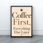 Coffee Quote Wall Art | Modern Kitchen Typography Print