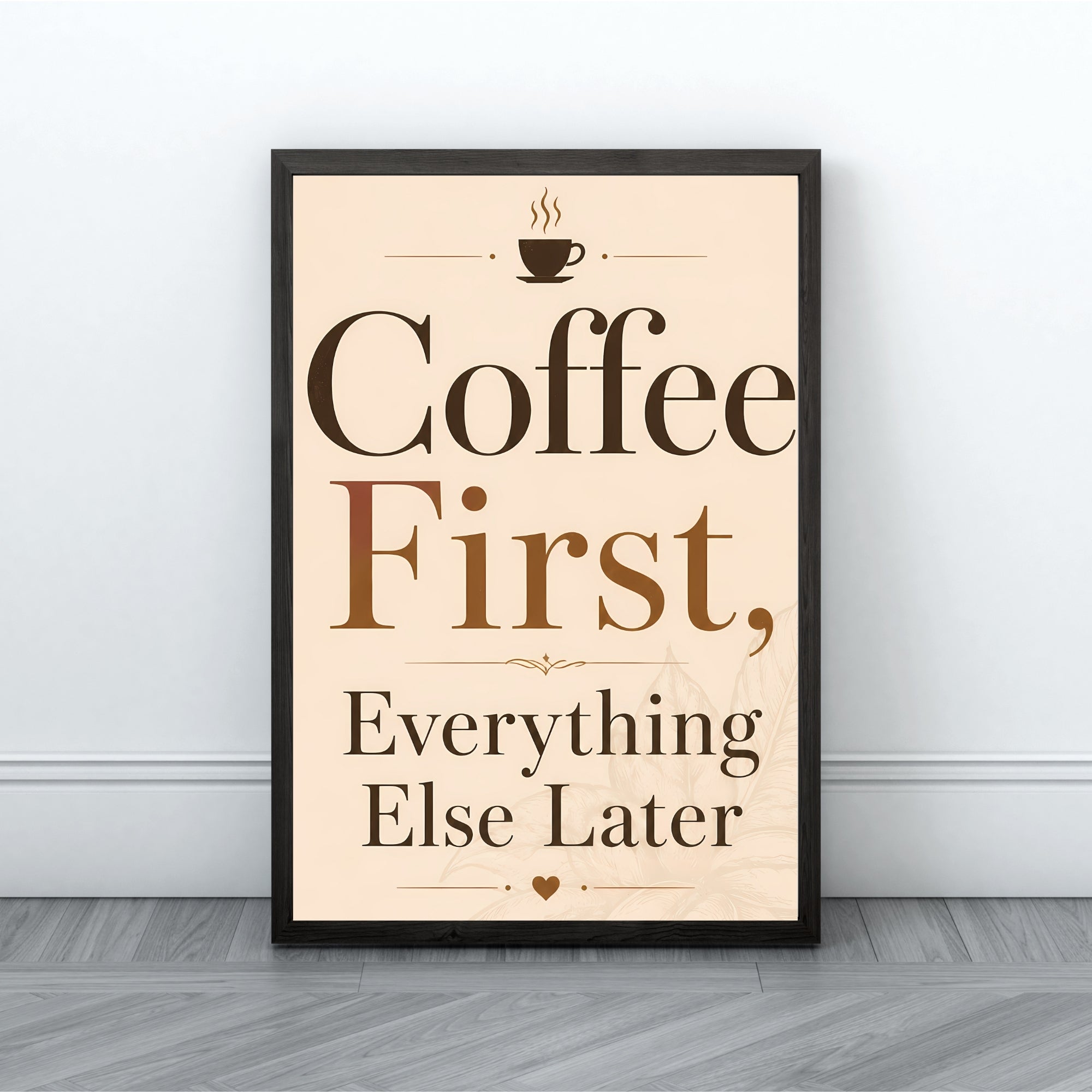 Coffee Quote Wall Art | Modern Kitchen Typography Print