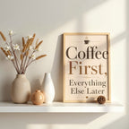 Coffee Quote Wall Art | Modern Kitchen Typography Print