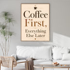 Coffee Quote Wall Art | Modern Kitchen Typography Print