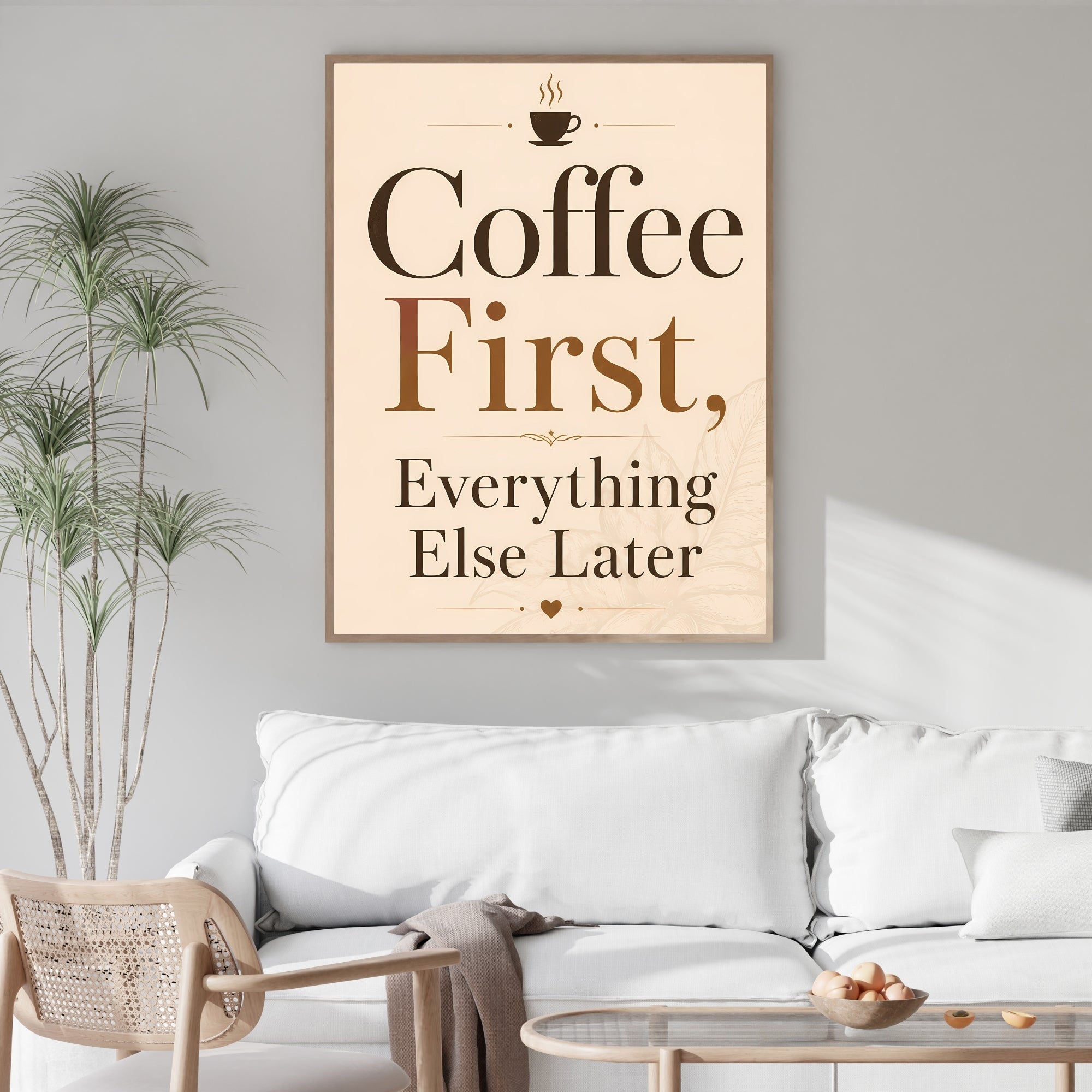 Coffee Quote Wall Art | Modern Kitchen Typography Print