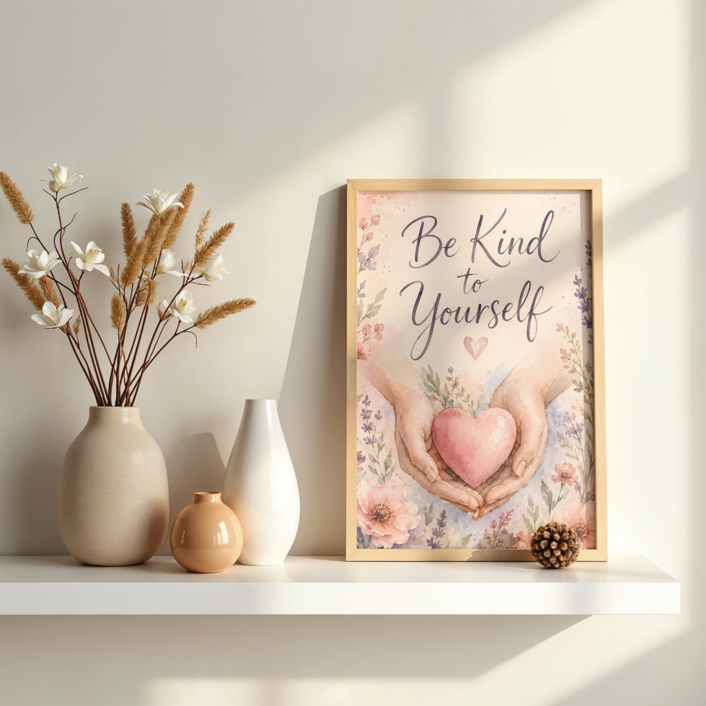 Be Kind to Yourself Wall Art | Inspirational Quote Print