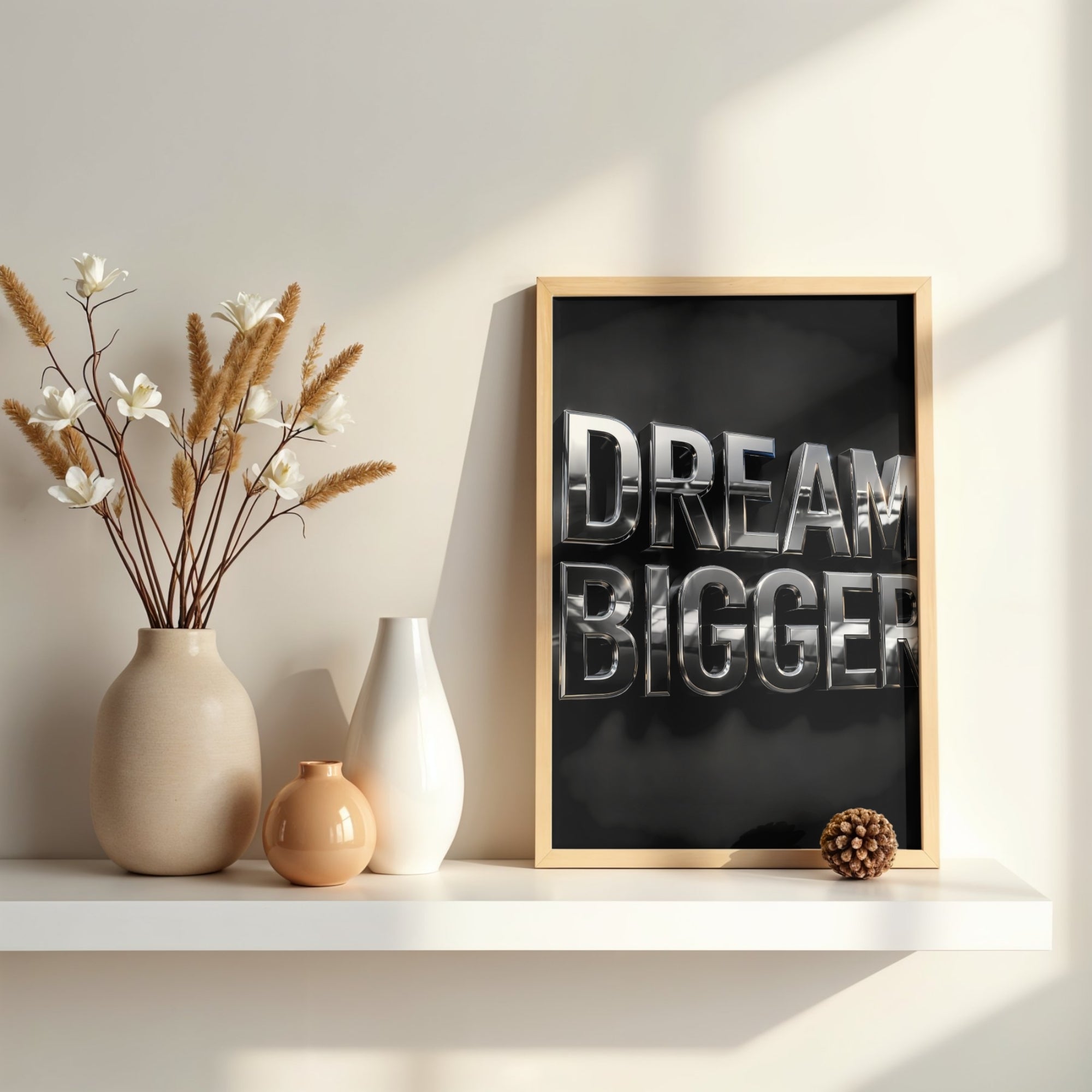 Dream Big Wall Art | Modern Motivational Typography Print