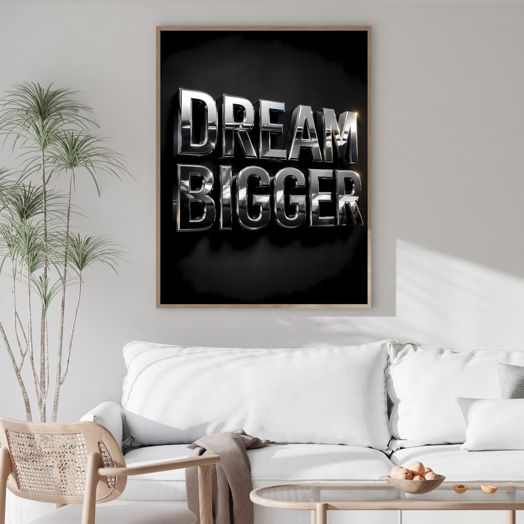 Dream Big Wall Art | Modern Motivational Typography Print