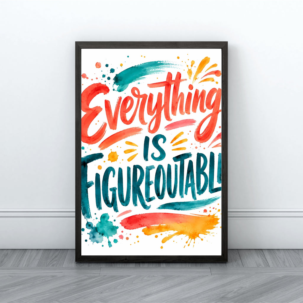 Everything Is Figureoutable Wall Art | Inspirational Quote Print