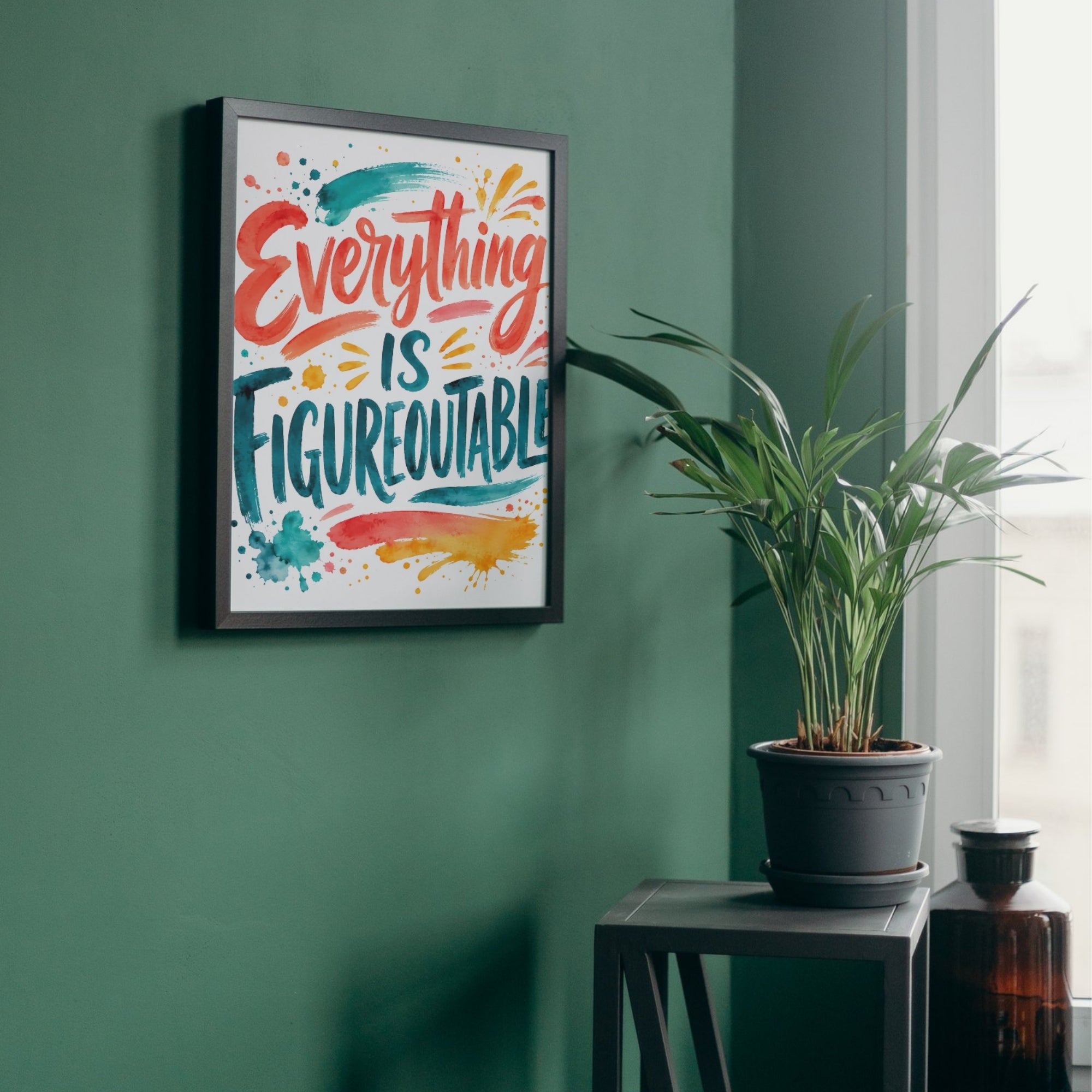 Everything Is Figureoutable Wall Art | Inspirational Quote Print