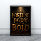 Fortune Favours the Bold Wall Art | Motivational Quote Print