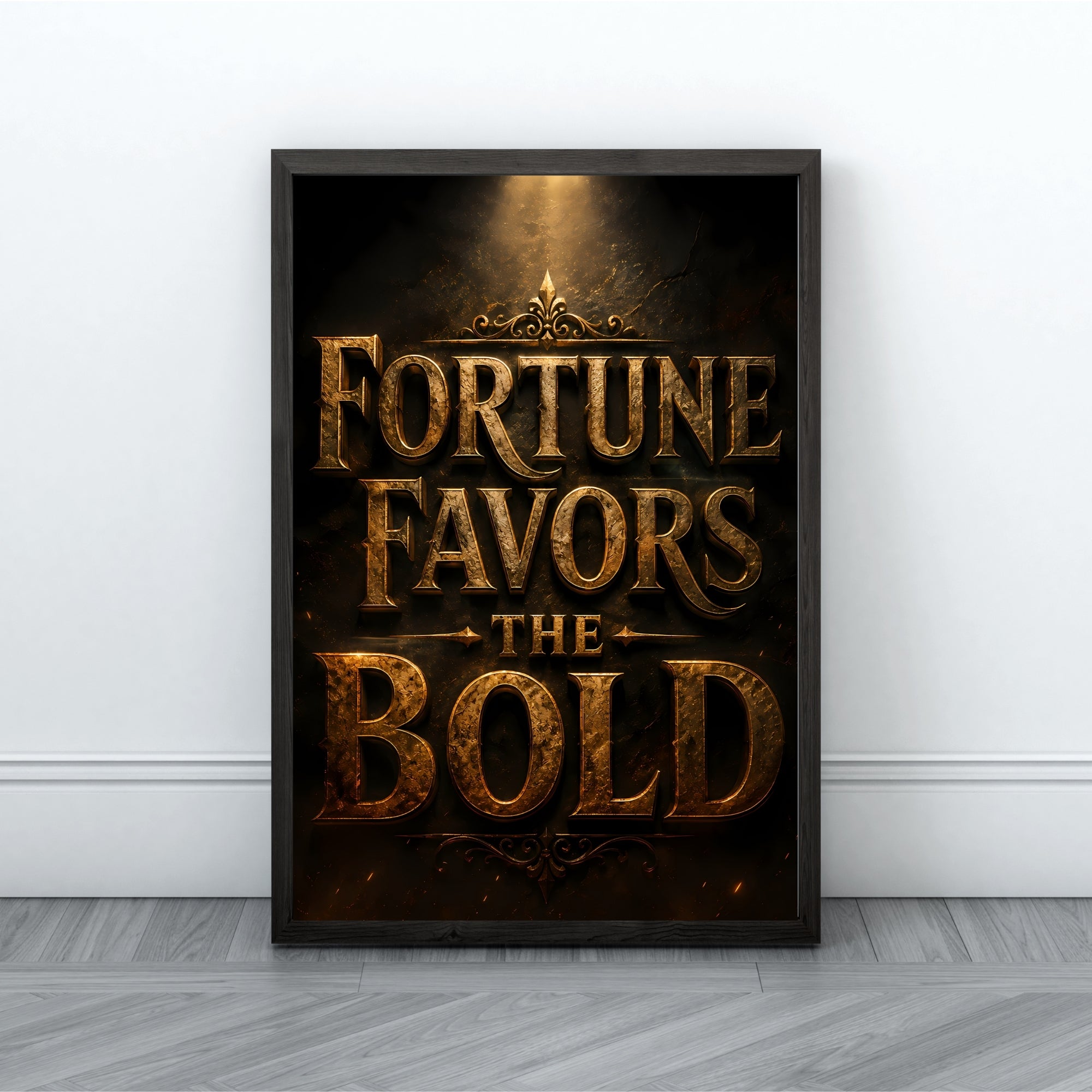 Fortune Favours the Bold Wall Art | Motivational Quote Print