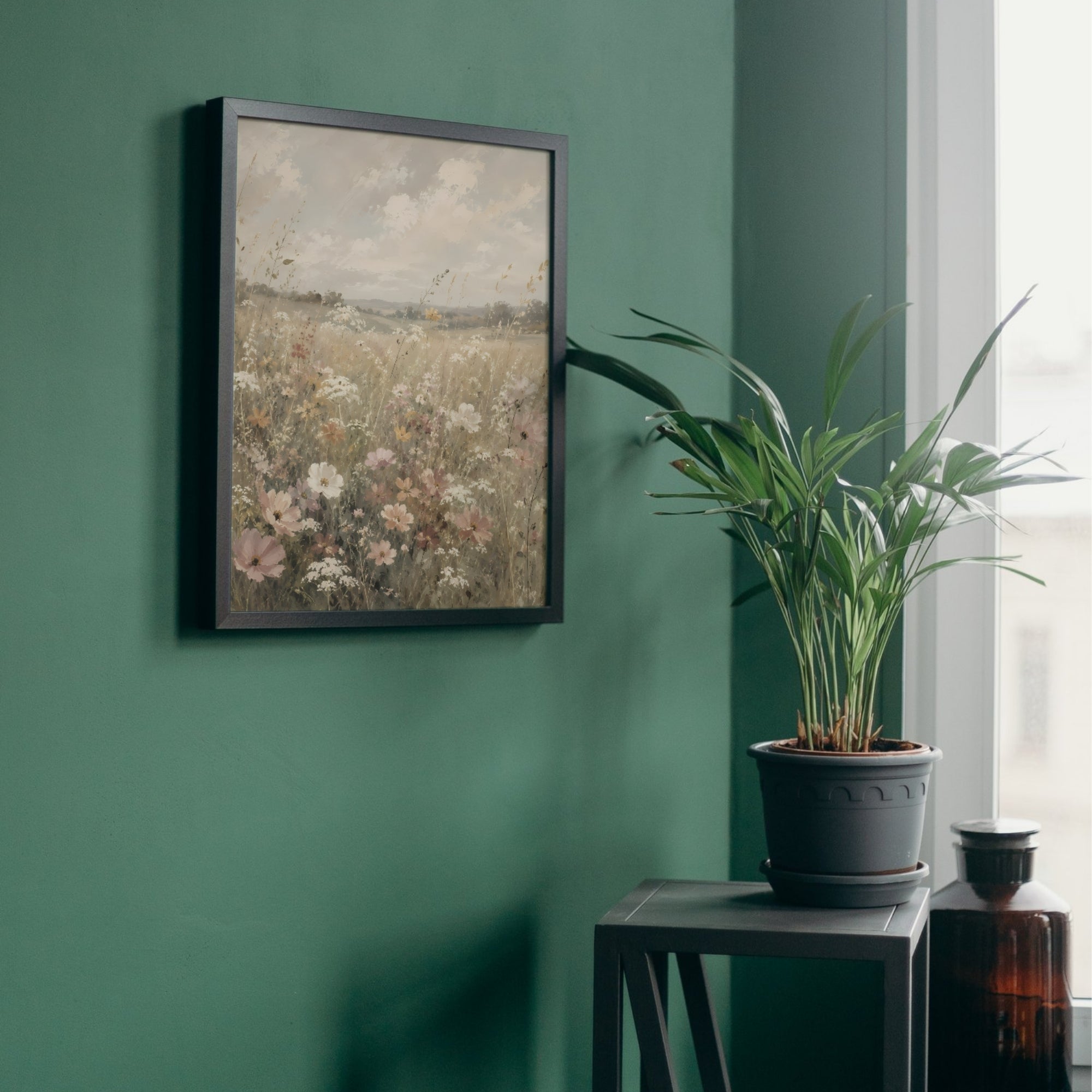 Wildflower Meadow Wall Art | Pastel Botanical Landscape Print
