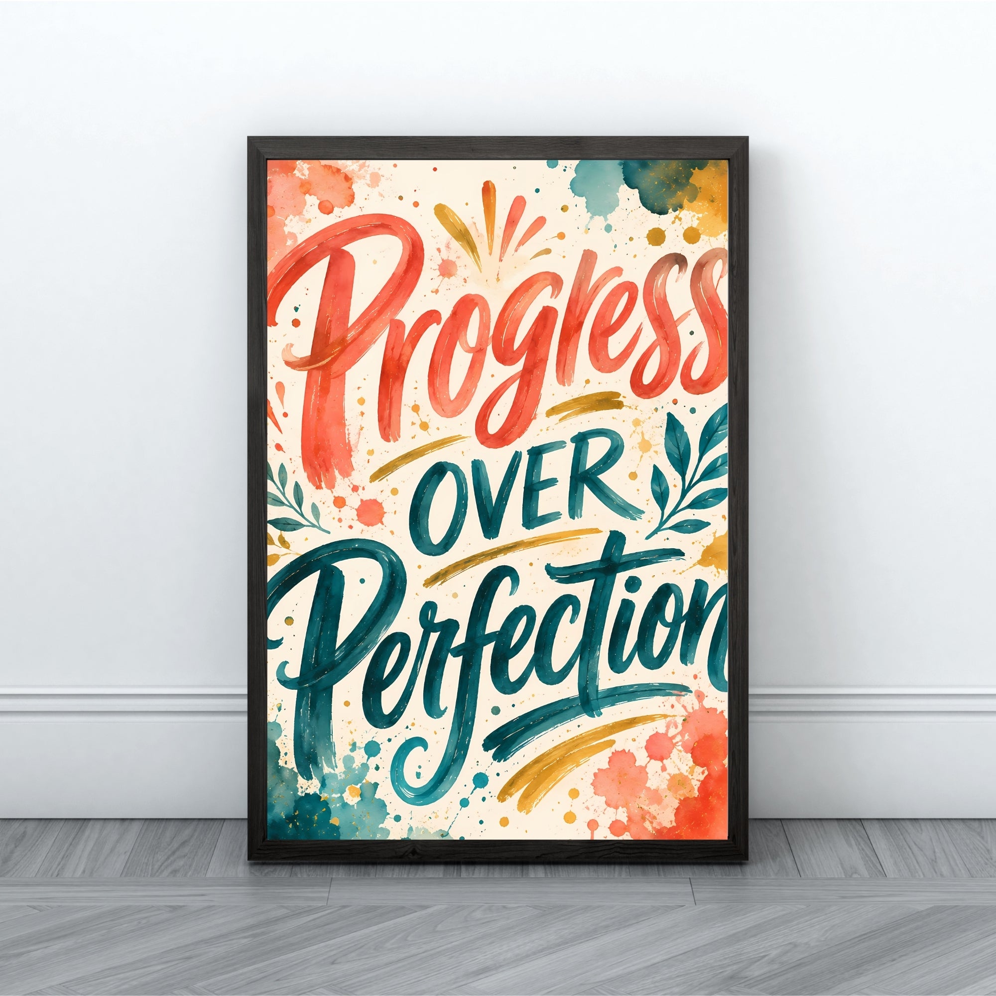 Progress Over Perfection Wall Art | Inspirational Quote Print