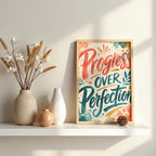 Progress Over Perfection Wall Art | Inspirational Quote Print